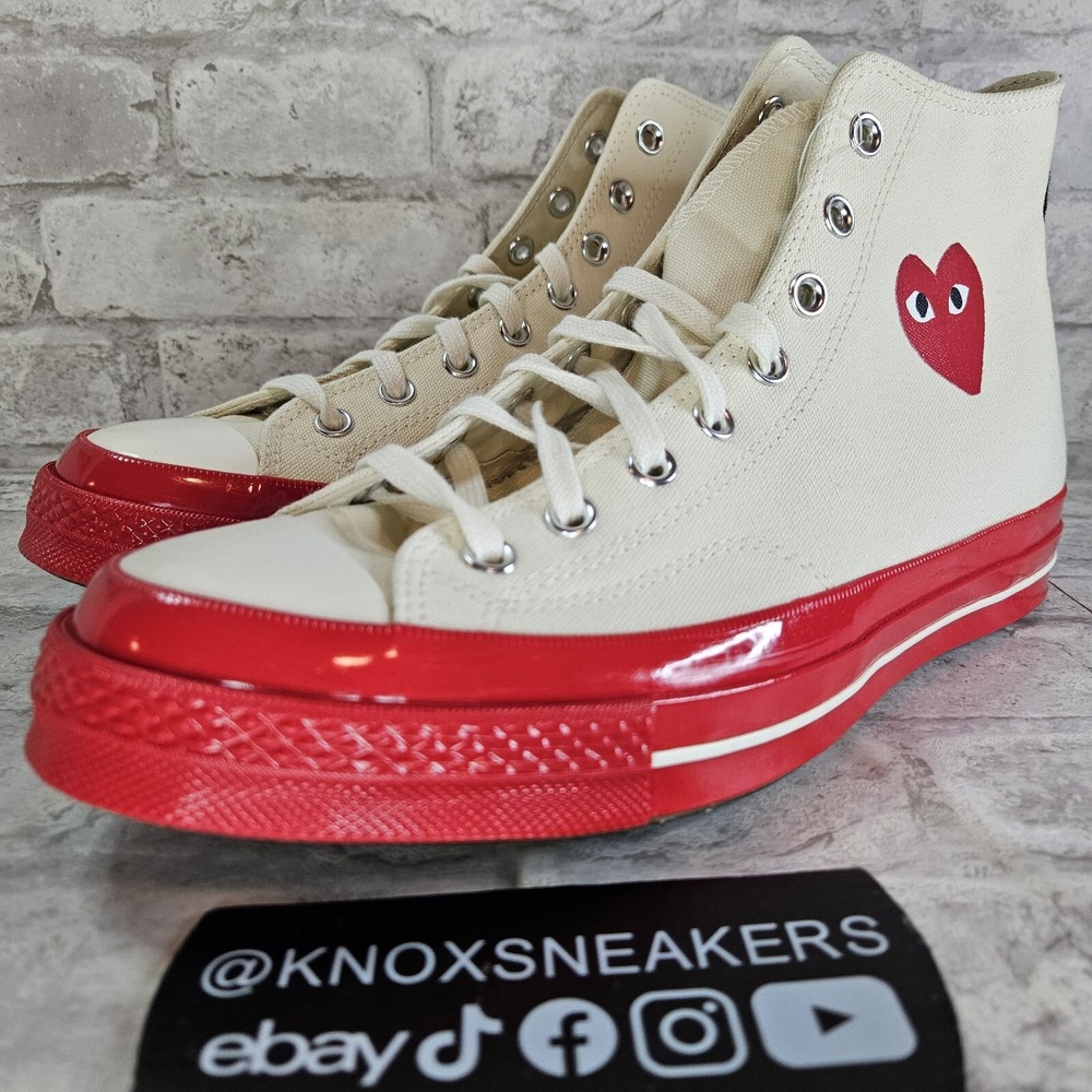 Converse Comme des Garçons CDG Play x Chuck 70 High Red A01794C Men's Size 9
